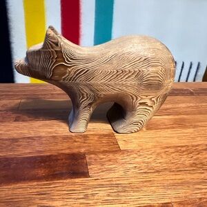 Vintage Wooden Cryptomeria Bear MCM